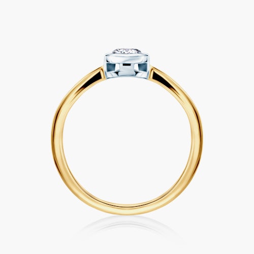 Pierścionek zaręczynowy SAVICKI: dwukolorowe złoto, z diamentem